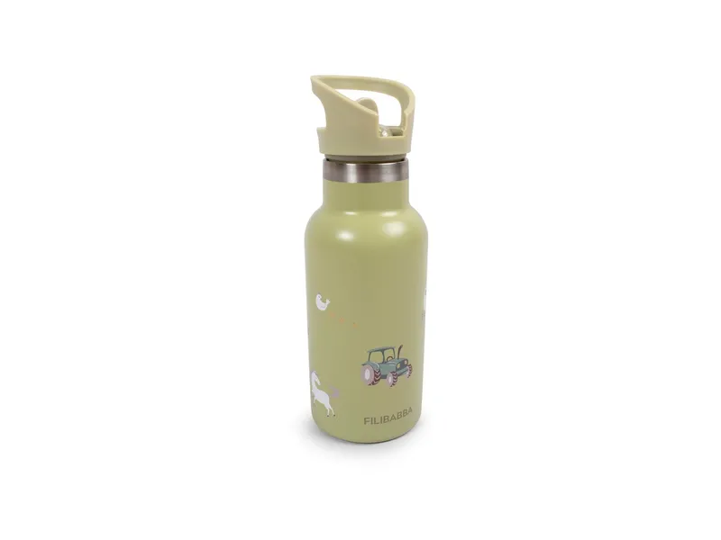 Filibabba Filibabba Kinder Trinkflasche Edelstahl - Magic Farm Maße 7,30 x 7,30 x 20,70 cm, Volumen 350 ml, Grün, – Produktbild 1 von 1