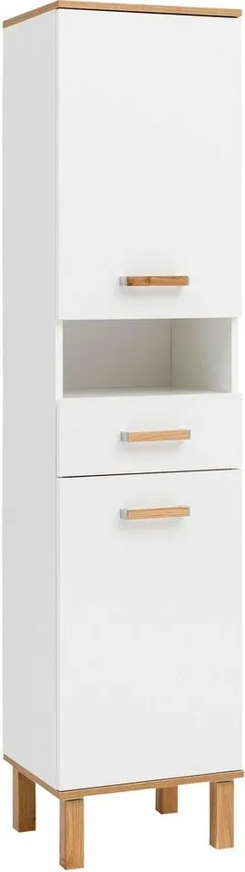 Schildmeyer Hochschrank Füße aus Massivholz, Weiß, – Produktbild 2 von 5