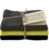 Solwang Design Solwang Design 3er-Set Spültücher aus 100% Biobaumwolle, leuchtende Farben, Dunkelgrau-zitrone-schwarz, – Produktbild 1 von 1