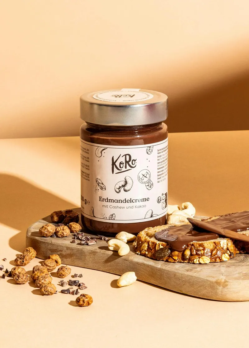 KoRo Erdmandelcreme mit Cashew und Kakao 12 x 350 g – Produktbild 2 von 5