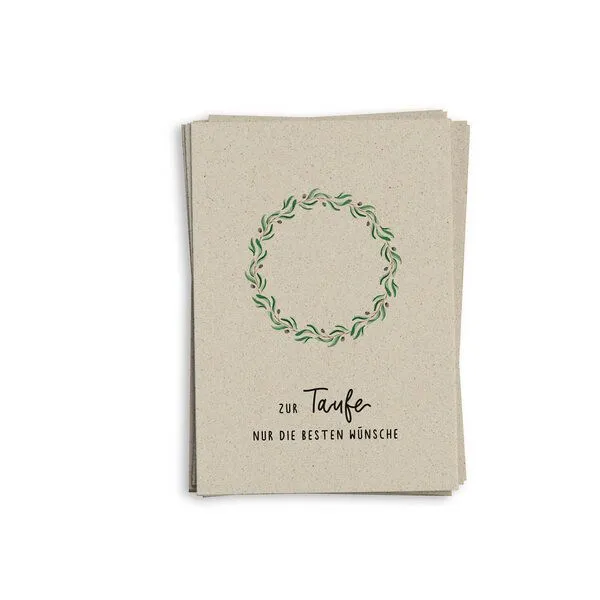 matabooks® matabooks® A6 Grußkarte/Klappkarte aus nachhaltigem Graspapier, Taufe, – Produktbild 1 von 4