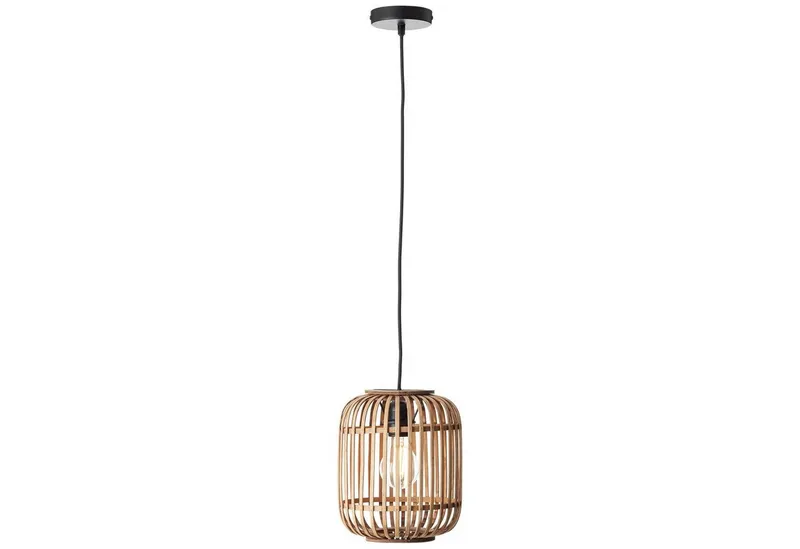 Brilliant Brilliant Pendelleuchte Woodrow, ohne Leuchtmittel, Bambus Lampe im Boho Stil, 130 x 21 cm, E27, Braun, – Produktbild 1 von 3