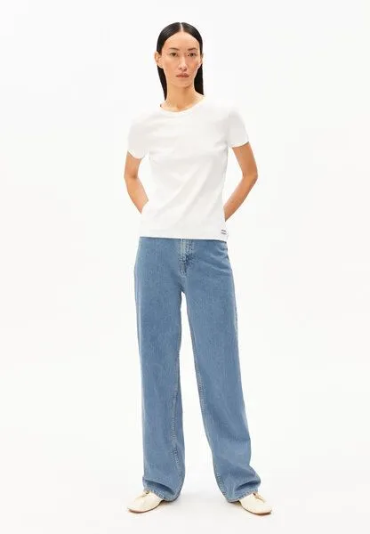 ARMEDANGELS ARMEDANGELS KARDAA Damen Ripp-T-Shirt aus Bio-Baumwoll Mix, White, – Produktbild 4 von 4
