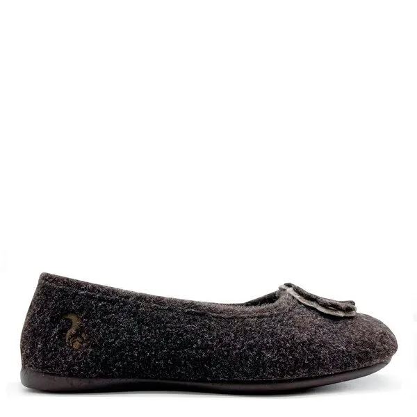 thies Veganer Hausschuh "thies ® Eco Ballerina" aus recycelten PES, fair produziert, Brown (braun), – Produktbild 1 von 4