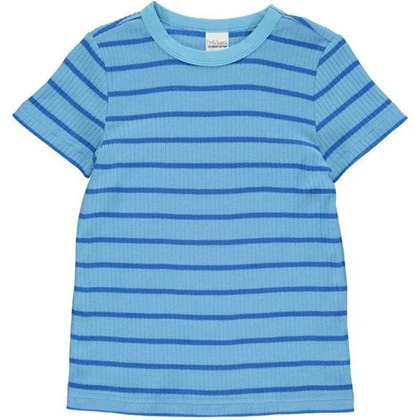Fred's World by Green Cotton Fred's World by Green Cotton Kurzam - Rippen-Shirt Streifen, Blau/gestreift, – Produktbild 1 von 1