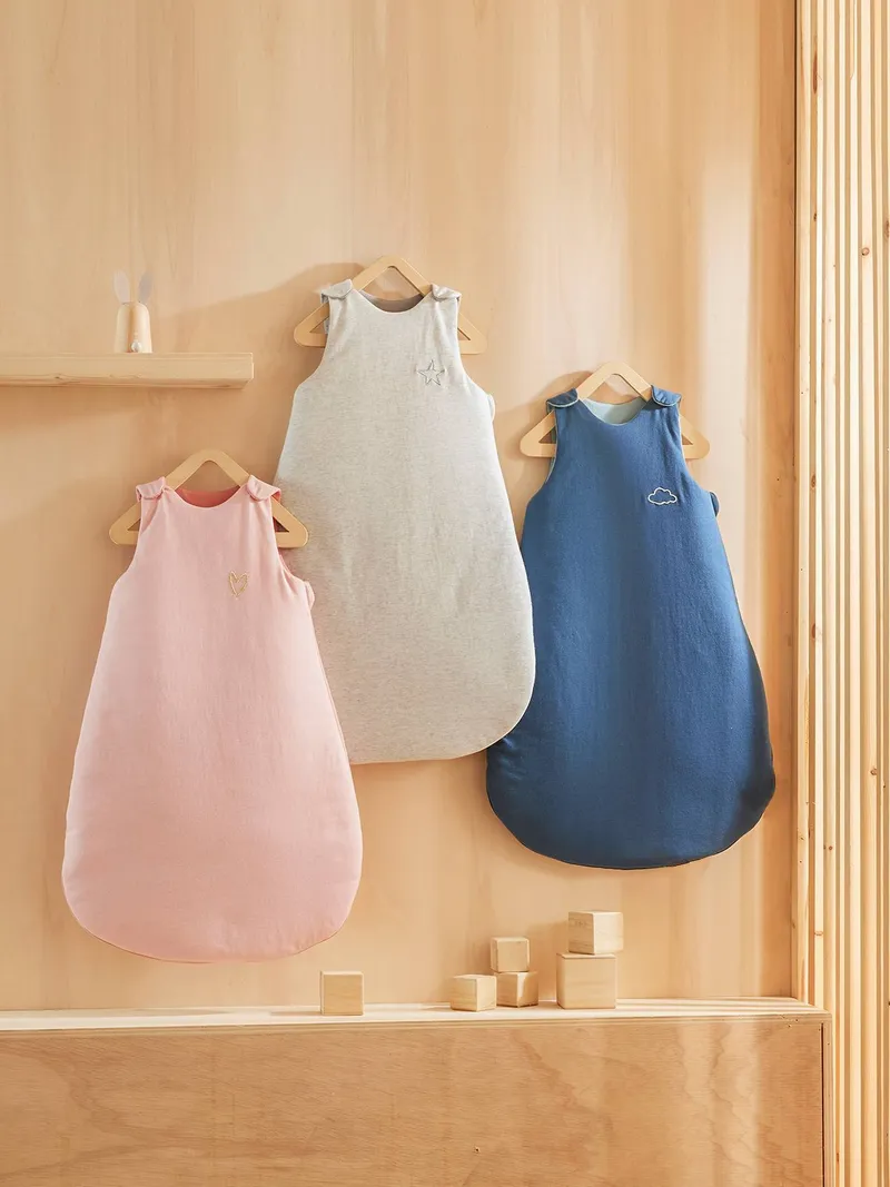 Vertbaudet Ärmelloser Baby Schlafsack ANNECY BASIC TOG 2, Blau chambray, – Produktbild 2 von 3