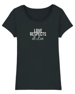 Human Family Human Family Bio Damen T-Shirt "Love - Respects" in 4 Farben – Produktbild 1 von 1