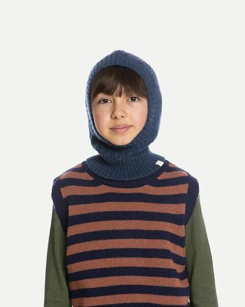 MATONA Matona Sturmhaube | Balaclava | aus Wolle und Baumwolle | GOTS-zertifiziert, Blue melange, – Produktbild 1 von 3
