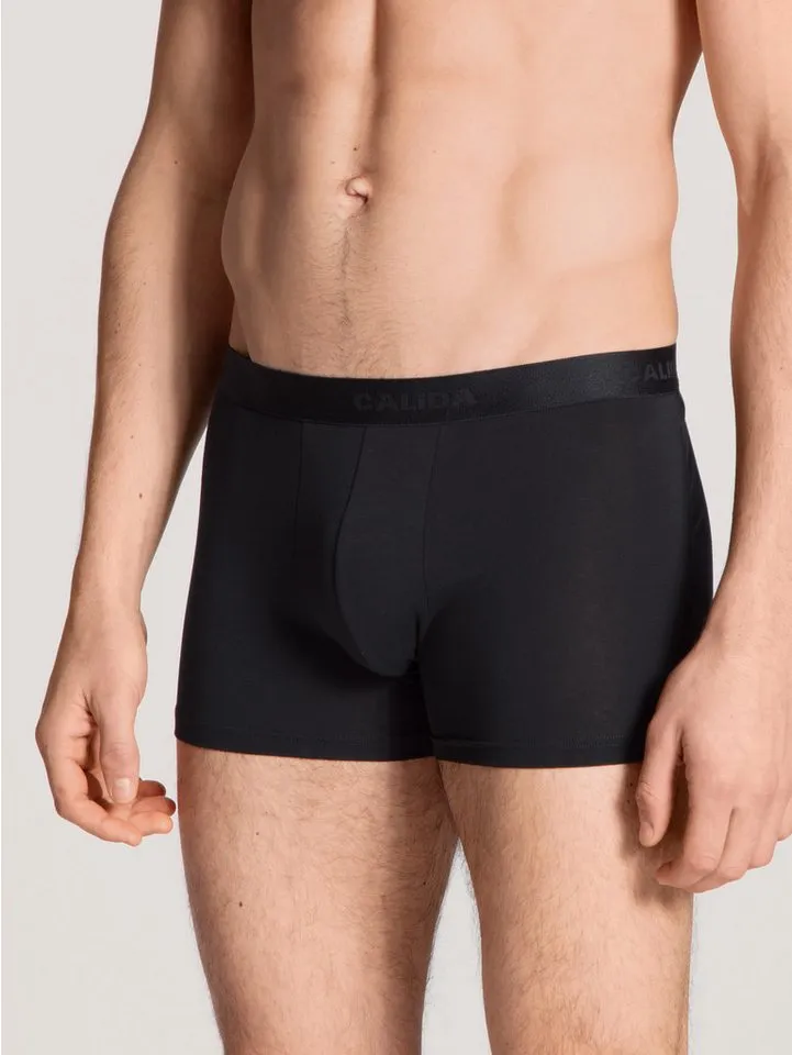 CALIDA CALIDA Boxershorts Natural Benefit (3er Pack) Single Jersey-Qualität, elastisch, Schwarz, – Produktbild 1 von 5