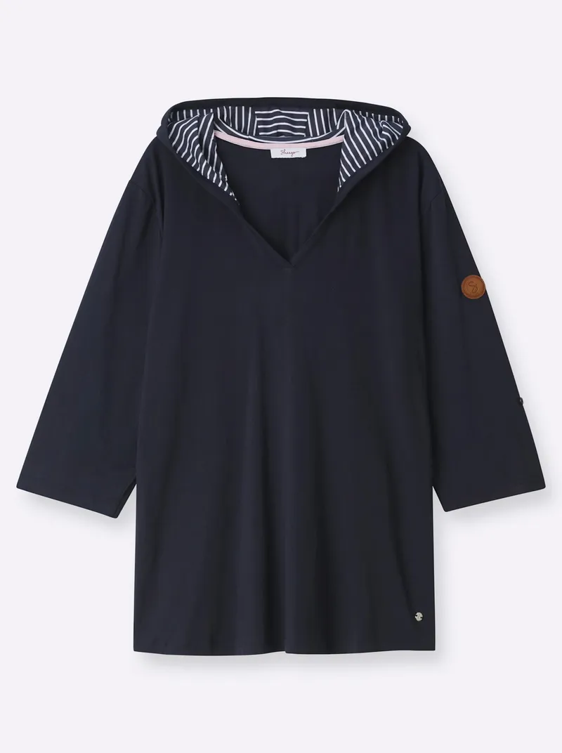 sheego Kapuzenshirt, Tiefblau, – Produktbild 2 von 2