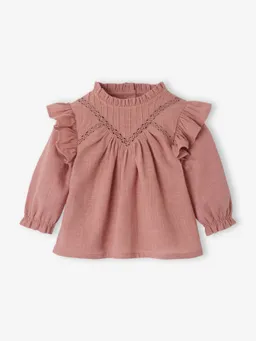 Vertbaudet Vertbaudet Mädchen Baby Bluse mit Volants – Produktbild 1 von 1
