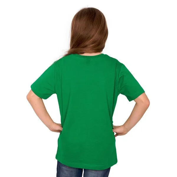 HANDGEDRUCKT HANDGEDRUCKT "Pferdeliebe" Unisex Kinder T-Shirt, Kellygreen, – Produktbild 2 von 3