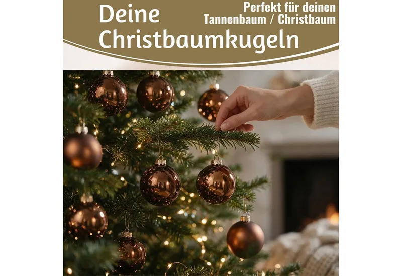 LS-LebenStil Weihnachtsbaumkugel 18-20 Design Glas Weihnachtskugeln 6cm Braun Espresso Christbaum Deko (18 St), Edle Weihnachtsdeko Matt / Glänzend Weihnachtsbaumschmuck Deko Kugeln, Braun, – Produktbild 5 von 5