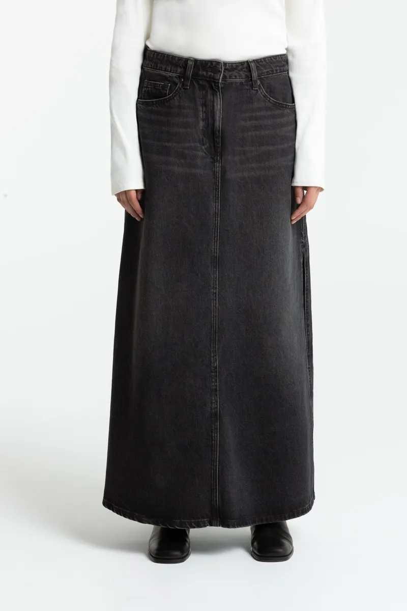 Kings Of Indigo Kings of Indigo Damen vegan Denim-Rock Amirah Schwarz, Schwarz, – Produktbild 1 von 2