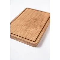 kleiderleiter de kleiderleiter_de Schneidebrett KADE mit umlaufender Saftrille aus Eichenholz gefertigt 36 x 25 cm – Produktbild 1 von 1