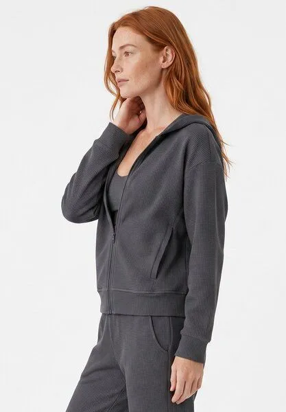 ORGANICATION ORGANICATION JENNIFER | Waffel-Hoodiejacke aus Bio-Baumwolle & recyceltem Polyester, Grey, – Produktbild 5 von 5