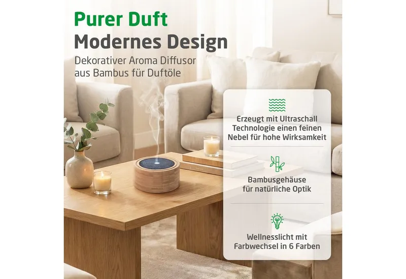 Medisana Medisana Diffuser AD 625 aus Bambus – Produktbild 2 von 5