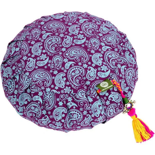 Lotus Design® Meditationskissen PAISLEY-ZAFU Lotus Design® - Bio-Buchweizenschalen, Lila, – Produktbild 1 von 4