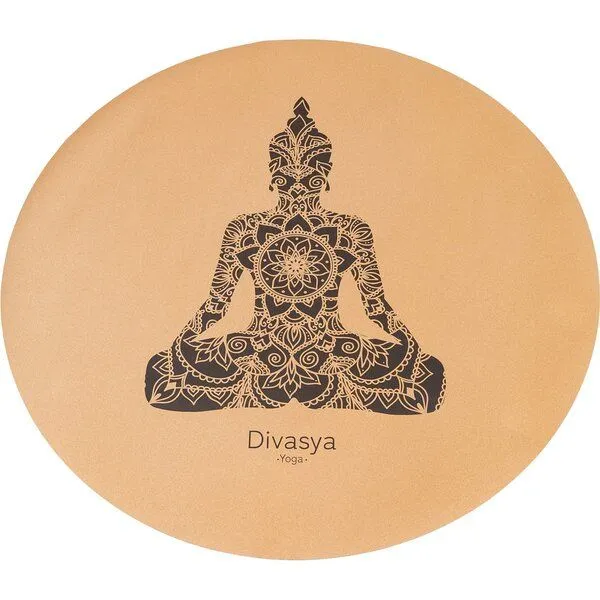 Divasya Divasya Meditationsmatte aus Kork & Naturkautschuk | 2 Motive, Natural, – Produktbild 1 von 4