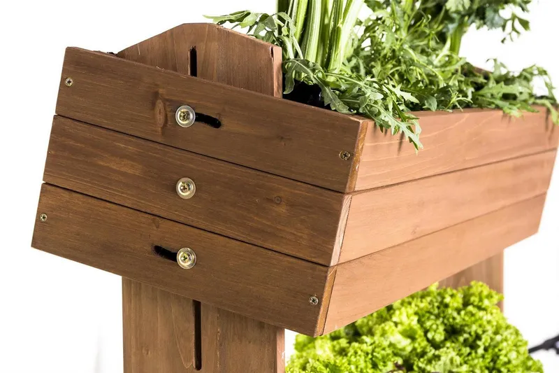 matrasa Hochbeet CUBE 4 - Vertikales Beet für Terrasse Balkon & Garten Braun, mit 4 Etagen und beweglichen Kästen, Braun, – Produktbild 1 von 5