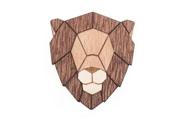 BeWooden BeWooden Brosche aus Holz – Löwe – Produktbild 1 von 4