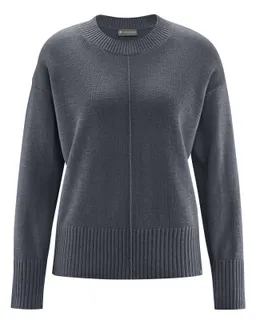 HempAge Hempage Damen vegan Strickpullover Mit Rundhalsausschnitt Schiefergrau – Produktbild 1 von 1