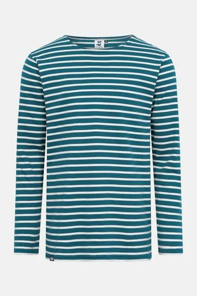Hanseheld Hanseheld Streifenshirt Herren Petrol-Natur Langarm GOTS Organic, Natural, – Produktbild 5 von 8