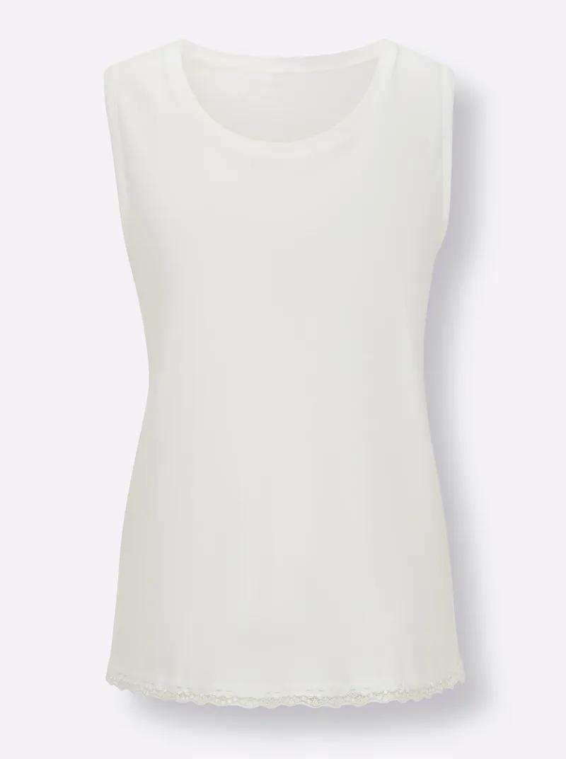 wäschepur Schlafanzug-Shirt ecru, Ecru, – Produktbild 1 von 2