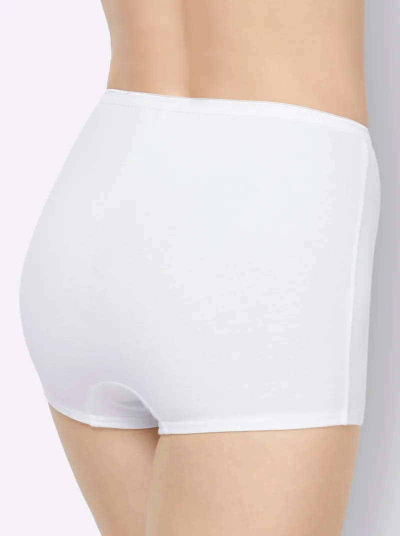 wäschepur Panty 2x hellgrau-geringelt + 2x weiß, 2x hellgrau-geringelt + 2x weiß, – Produktbild 2 von 3