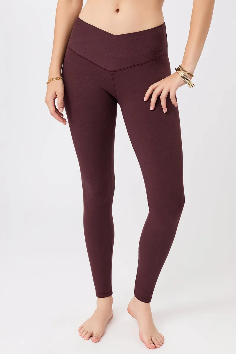 mandala MANDALA Damen vegan Leggings Wrap Ruby, Dunkelrot, – Produktbild 1 von 2