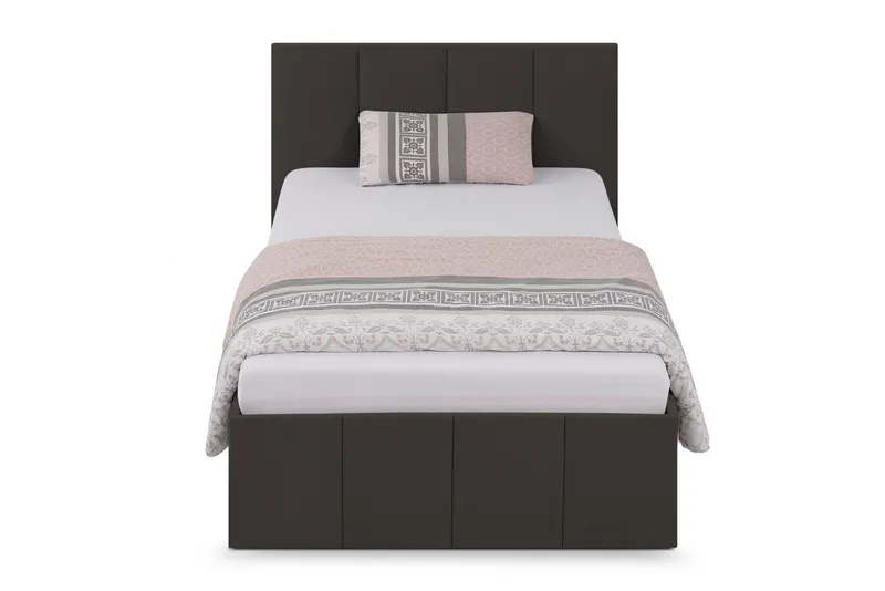 Halmon Schlafkomfort Betten Polsterbett Dalas-Standard (Mit Bettkasten, erhältlich in 6 Größen, 10 attraktiven Farben mit oder ohne Matratze), Seitenhöhe 32cm, Hochwertiger Webstoff aus 100% Polyester, Schwarz, – Produktbild 4 von 5