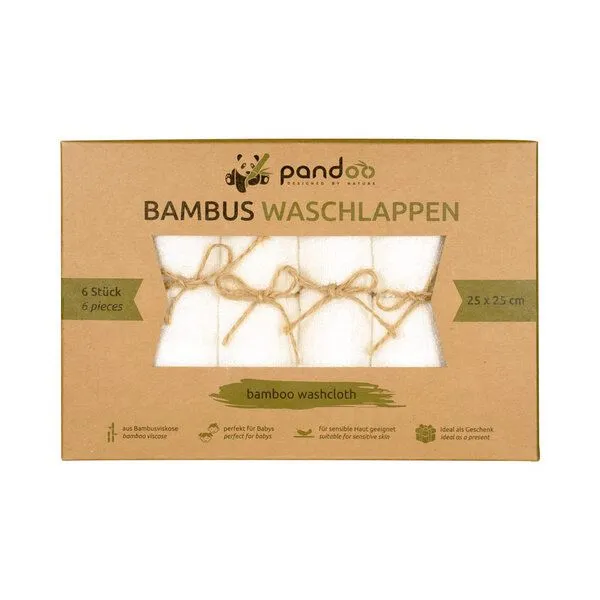 pandoo pandoo 100% Bambus Baby Waschlappen, hypoallergen & antibakteriell - 6er Pack – Produktbild 1 von 4