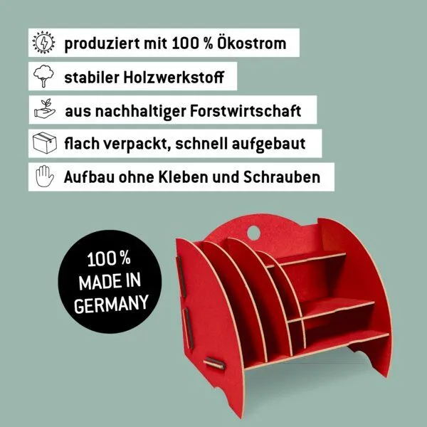 WERKHAUS WERKHAUS Mini Organizer, Dunkelrot, – Produktbild 4 von 7