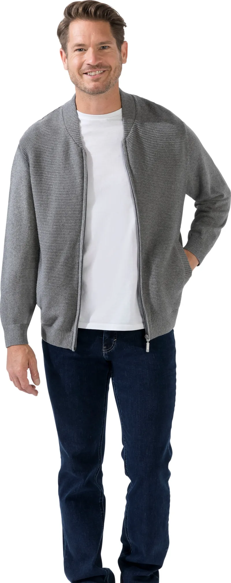 marco donati Strickjacke grau-meliert, Grau-meliert, – Produktbild 2 von 2