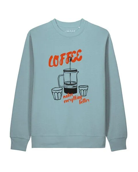 watapparel watapparel Sweatshirt Unisex Coffee makes everything better, Brown, – Produktbild 1 von 2