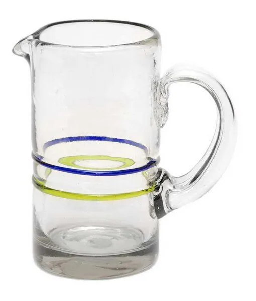 GLOBO Fair Trade GLOBO Fair Trade Krug Limonada aus Recyclingglas, mundgeblasen, Ringe, – Produktbild 1 von 2