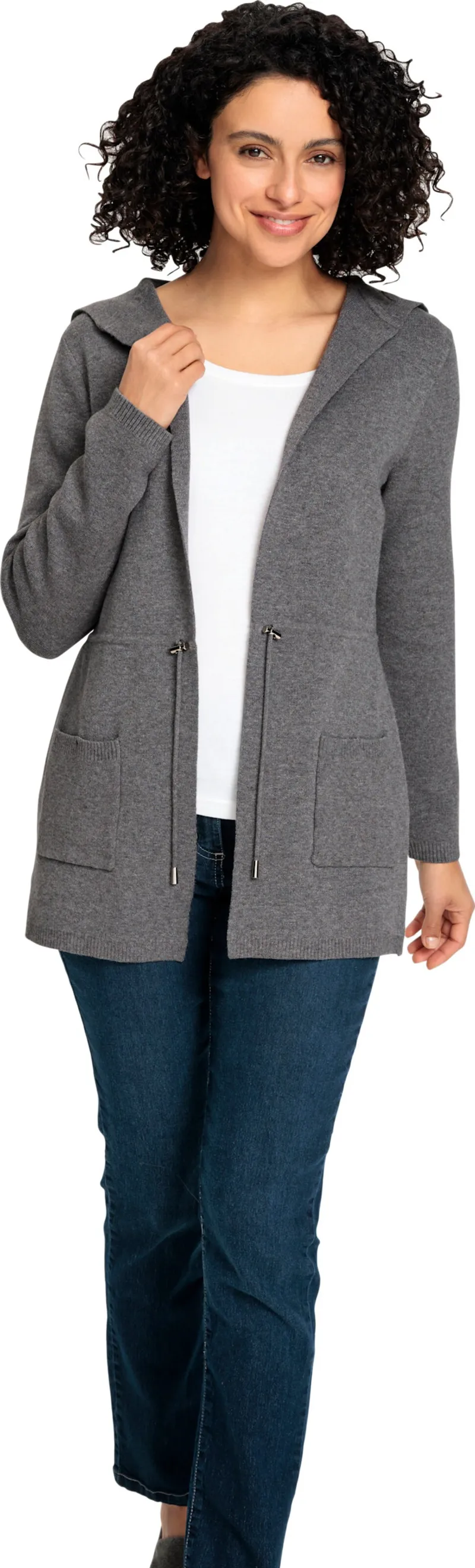 Witt Kapuzenstrickjacke, Anthrazit-meliert, – Produktbild 2 von 2