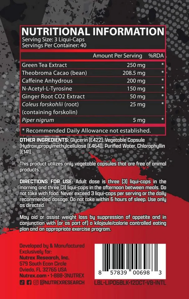 Nutrex Nutrex Lipo 6 Black 120 Kapseln – Produktbild 4 von 4