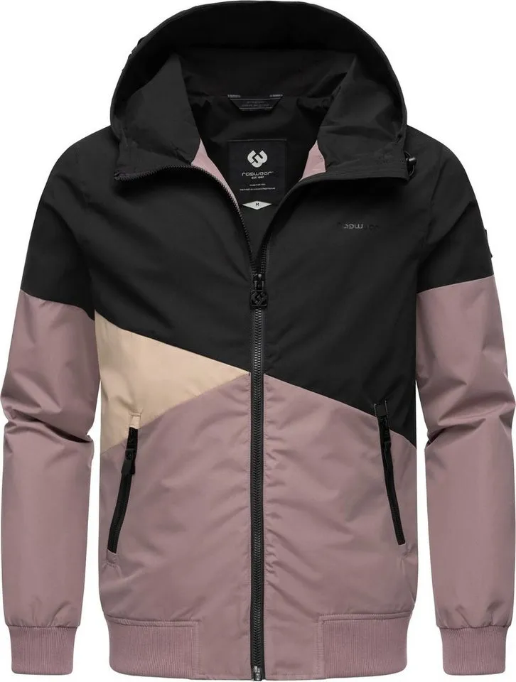 ragwear ragwear Outdoorjacke Renad Ultraleichte wasserdichte Herren Übergangsjacke mit Kapuze, Schwarz, – Produktbild 2 von 4