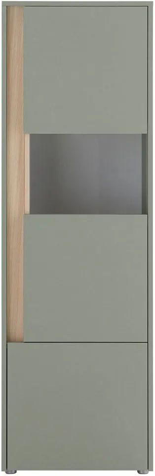 Home affaire Vitrine City/Giron, moderner Hochschrank, Glasvitrine zeitlos, modern, ausreichend Stauraum, vielseitig einsetzbar, Grün, – Produktbild 5 von 5