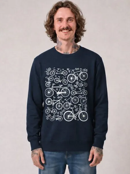 watapparel watapparel Sweatshirt Unisex Fahrräder, French navy, – Produktbild 2 von 3