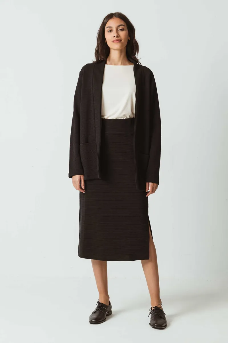 SKFK SKFK Damen vegan Strickjacke Leundia Dunkelgrau, Dunkelgrau, – Produktbild 1 von 2