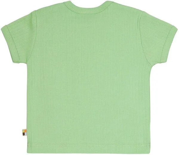 loud + proud loud + proud Babys & Kinder T-Shirt Derby Rib mit Druck, GOTS-zertifiziert, Opal(grün), – Produktbild 1 von 2