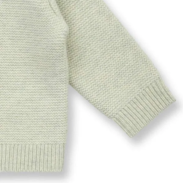 Sense Organics Sense Organics Baby Strickjacke aus Merinowolle, Modell MARLOO, Lindgrün melange, – Produktbild 3 von 3