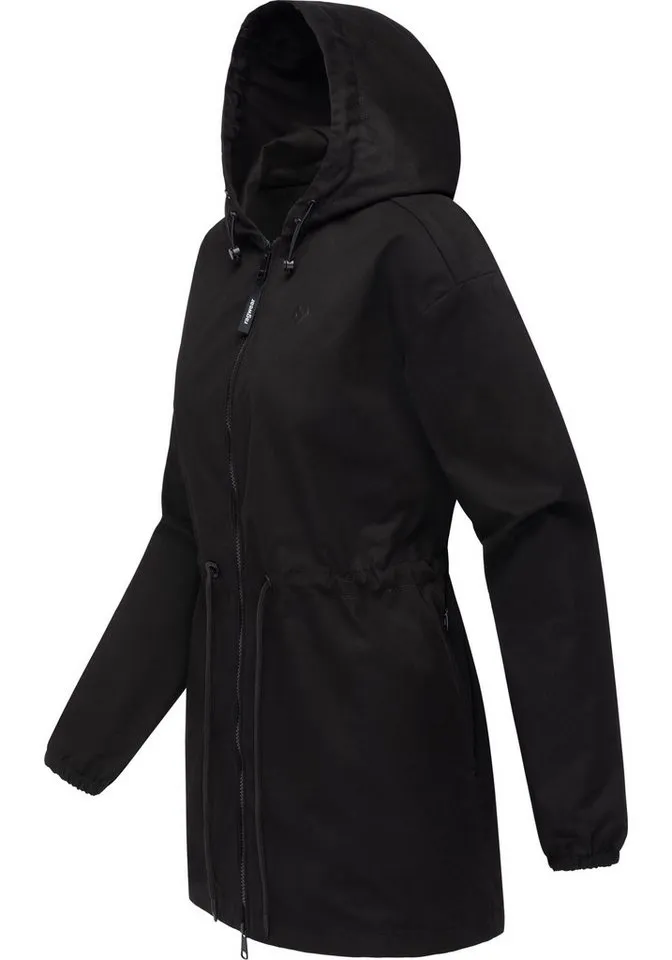 ragwear ragwear Outdoorjacke Monadissimo B Leichte Kapuzenjacke mit Taillenzugband, Schwarz, – Produktbild 3 von 5