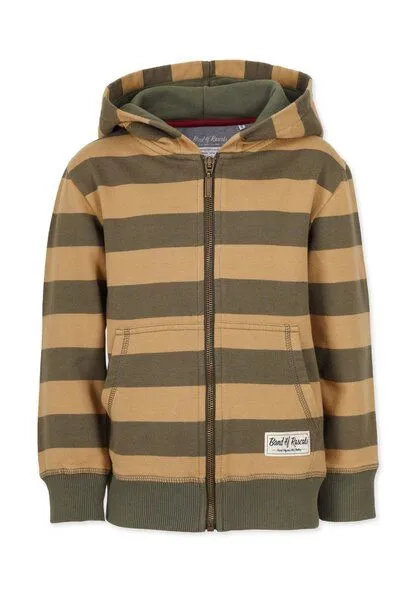 Band of Rascals Band of Rascals Striped Zip Hooded, Olive-caramel, – Produktbild 1 von 4