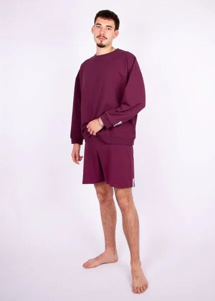 ÆVRIL ÆVRIL Unisex Sweatshirt // Aubergine Red // Bio-Baumwolle – Produktbild 1 von 4