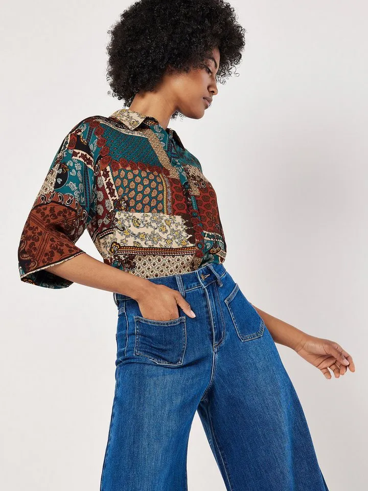 Apricot Apricot T-Shirt Patchwork-Paisley-Shirt in Box-Fit, Rot, – Produktbild 2 von 5