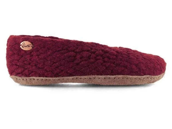 WoolFit WoolFit Handgewebte bunte Hausschuhe "Woolies" aus Wolle für Damen, Rot, – Produktbild 3 von 4