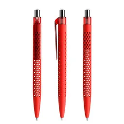 prodir prodir® Druckkugelschreiber QS40 Soft Touch PRT Push, blaue Mine, rot/silber poliert – Produktbild 1 von 1